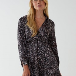 Wrap Bust Mini Shirt Dress