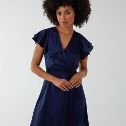 Double Angel Sleeve Wrap Dress