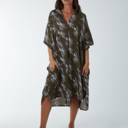 Printed Collar Tunic Dress