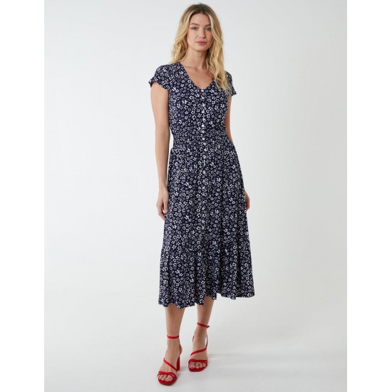 Button Through Midi Dress