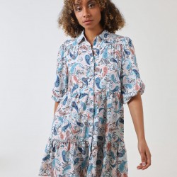 Trapeze Tiered Shirt Dress