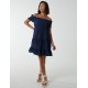 Bardot Shirred Neck Line Floaty Dress