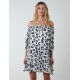 Sheared Neck Bardot Dress