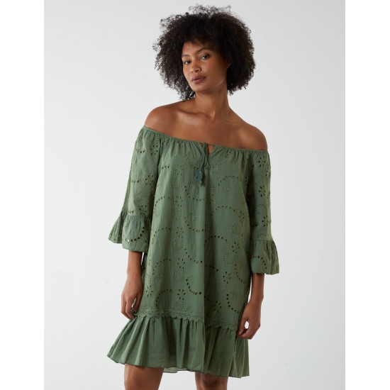 Broderie Tunic Smock Dress