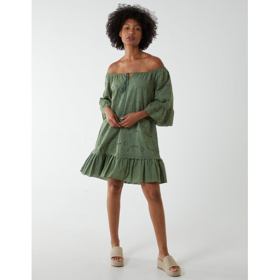 Broderie Tunic Smock Dress