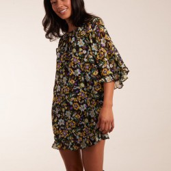 Floral Raglan Sleeve Tunic Dress