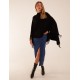 Tassel High Neck Poncho