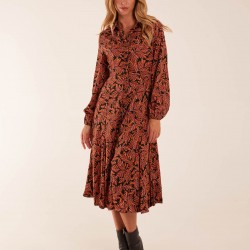 Godet Midi Shirt Dress