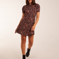 Floral Animal Smock Mini Dress