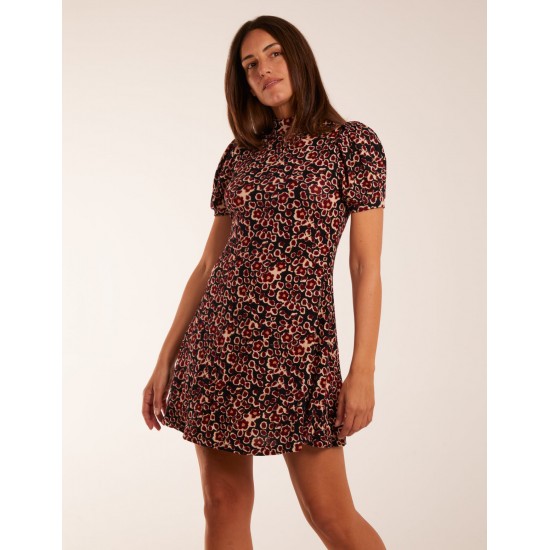 Floral Animal Smock Mini Dress