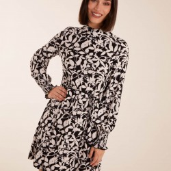 High Neck Long Sleeve Dress