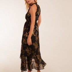 Foil Halterneck Maxi Dress