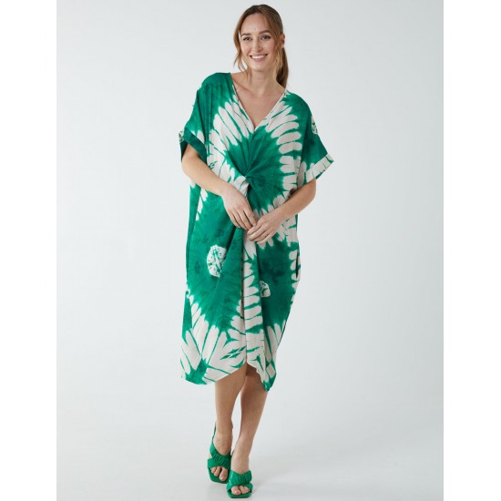 Tie Dye Twist Knot Tunic Dress