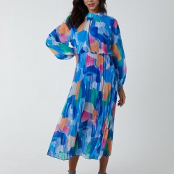 Splash Print High Neck Dress