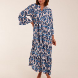 Damask Button Down Maxi Dress