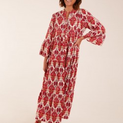 Damask Button Down Maxi Dress