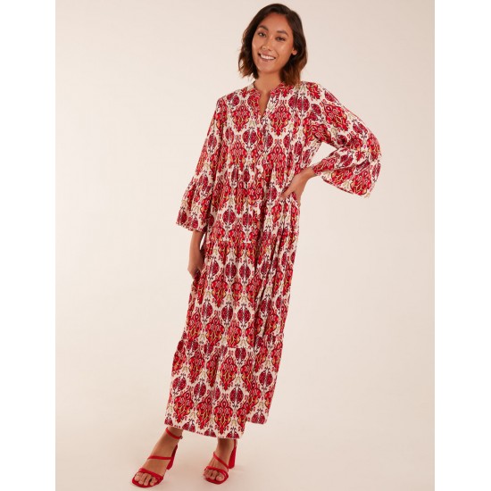 Damask Button Down Maxi Dress