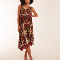 Paisley Sleeveless V Neck Dress