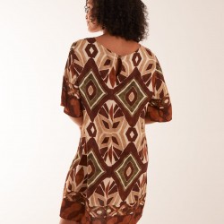 Tribal Print Short Sleeve Dress