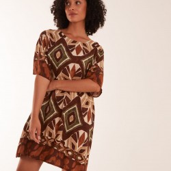 Tribal Print Short Sleeve Dress