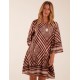 Aztec Border Straight Line Midi Dress