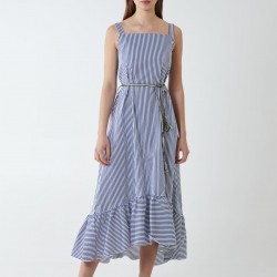 Striped High Low Tiered Dress