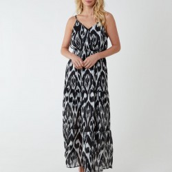 Brushed Print Wrap Dress