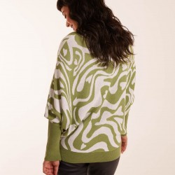 Geometric Swirl Batwing Jumper