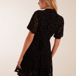 Angel Sleeve Velvet Burnout Dress